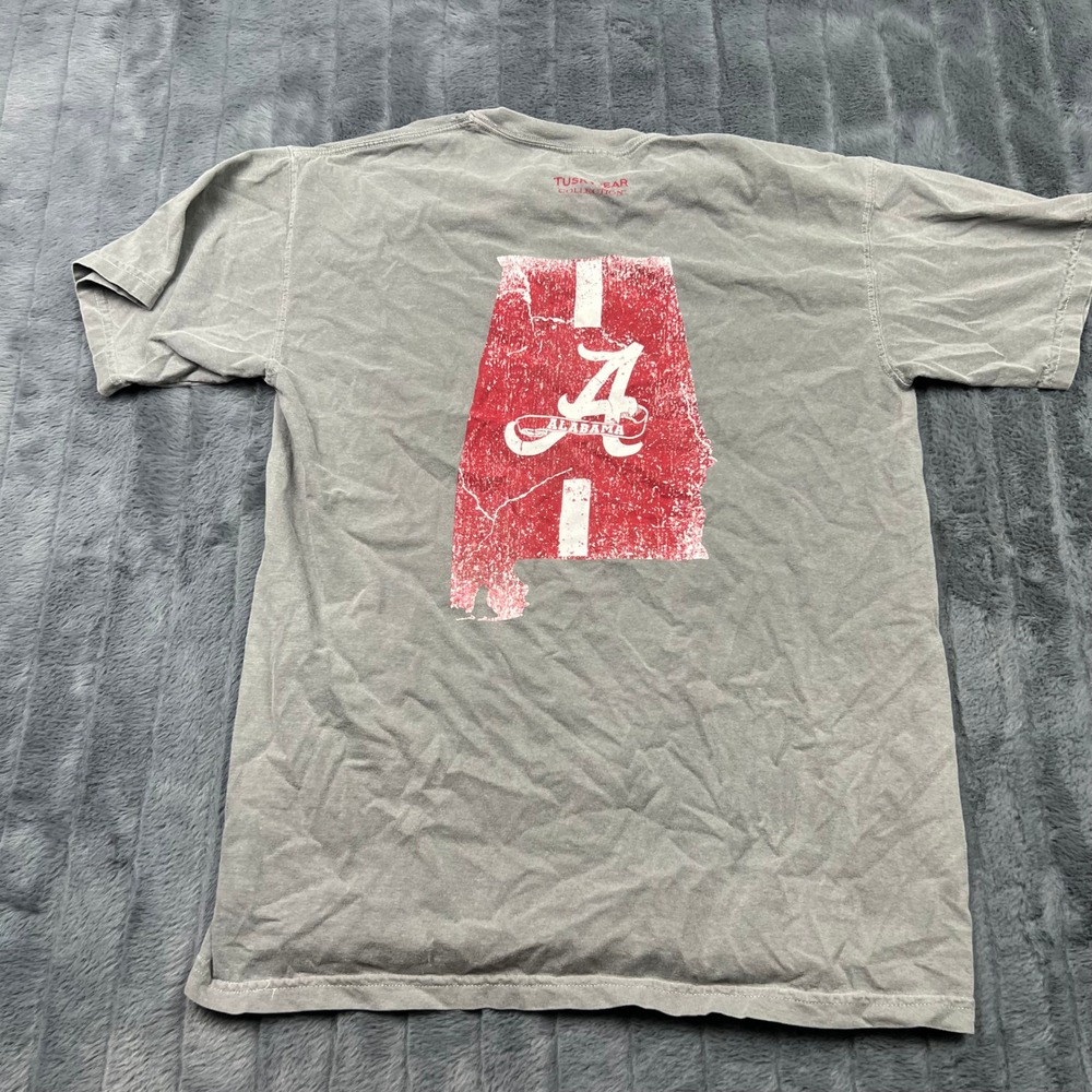 Comfort Colors Alabama Crimson Tide T-Shirt Grey Pocket Tee Men's Medium 11760
